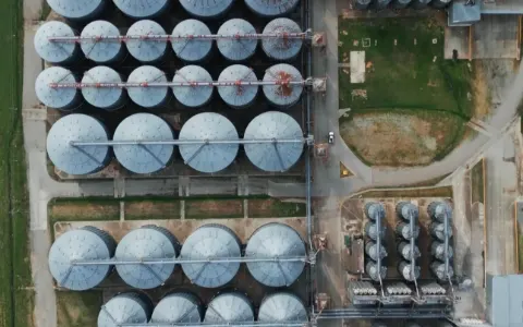 Planta de Silos de Xeax Alimentos vista desde el aire